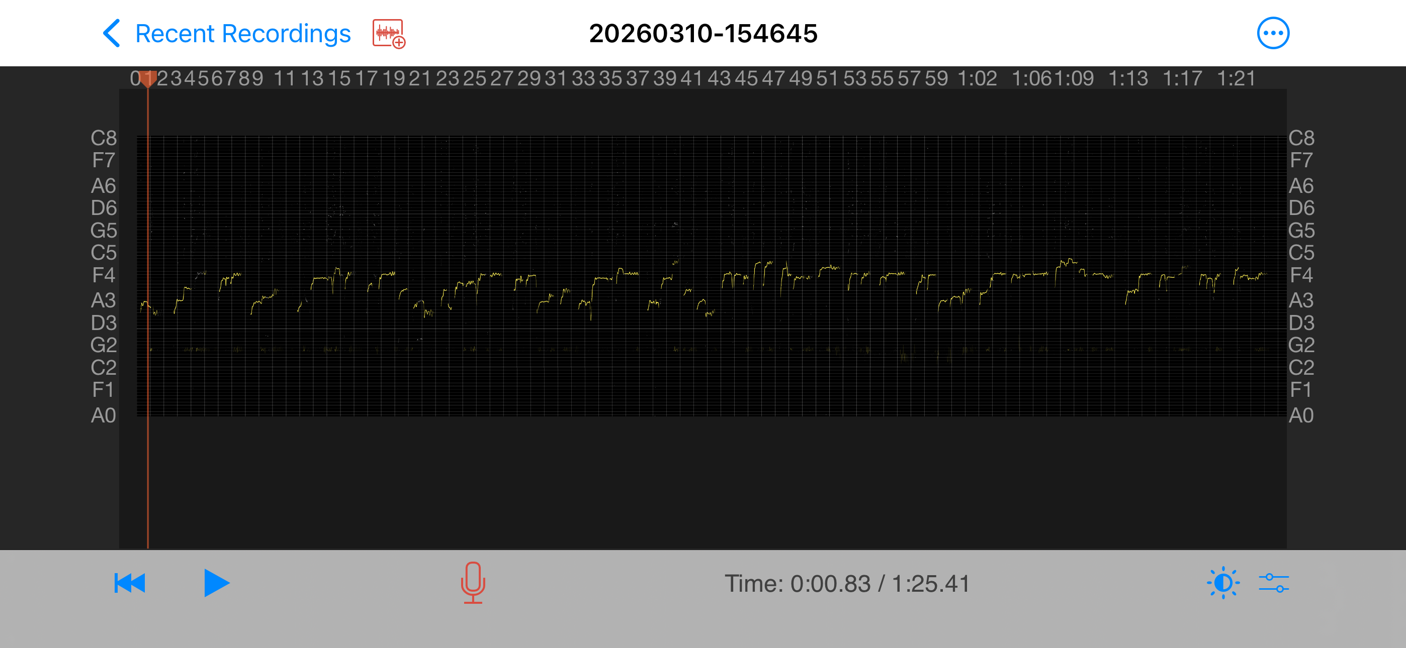 Guide pitch graph — steady reference path
